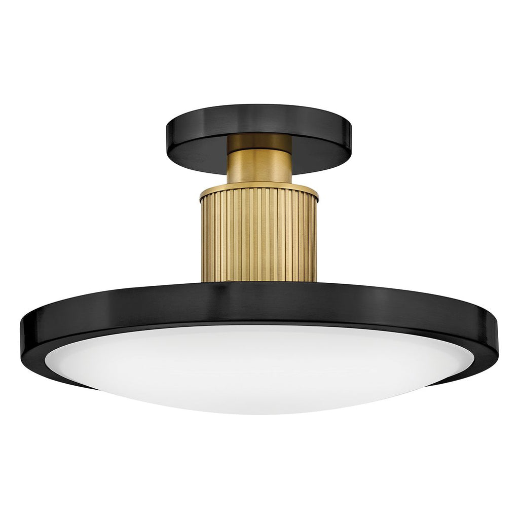 HK-KIERAN-LED-SF-BK-LCB Kieran LED Semi-Flush Black & Brass