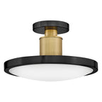 HK-KIERAN-LED-SF-BK-LCB Kieran LED Semi-Flush Black & Brass
