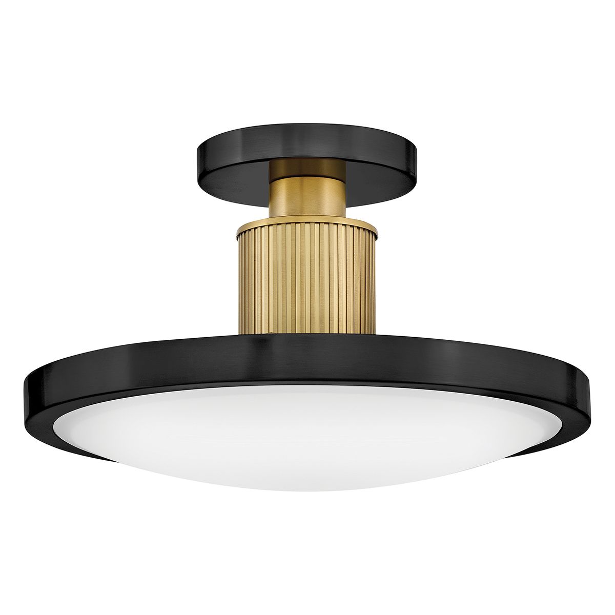 HK-KIERAN-LED-SF-BK-LCB Kieran LED Semi-Flush Black & Brass