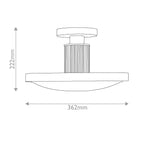 HK-KIERAN-LED-SF-BK-LCB Kieran LED Semi-Flush Black & Brass