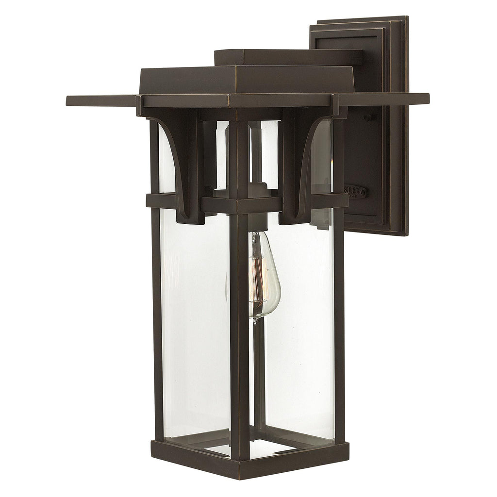 HK-MANHATTAN2-L Manhattan 1 Light Large Outdoor  Wall Lantern Oil Rubbed Bronze