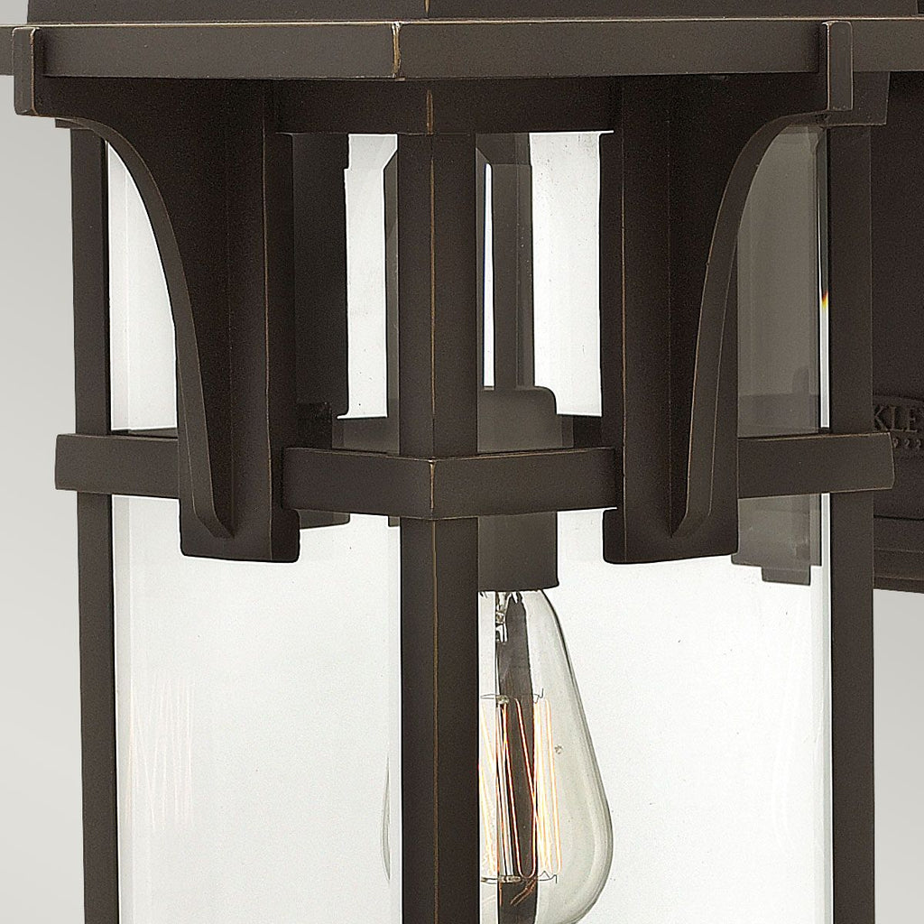 HK-MANHATTAN2-L Manhattan 1 Light Large Outdoor  Wall Lantern Oil Rubbed Bronze