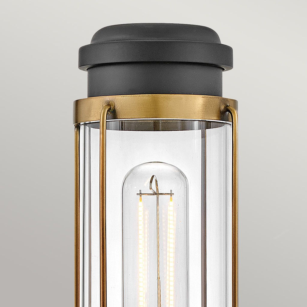 HK-MASTHEAD1-HBBK Masthead 1lt  Bathroom Wall Light Heritage Brass & Black