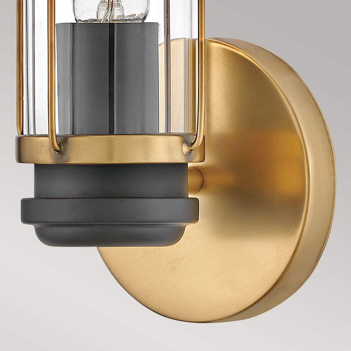 HK-MASTHEAD1-HBBK Masthead 1lt  Bathroom Wall Light Heritage Brass & Black