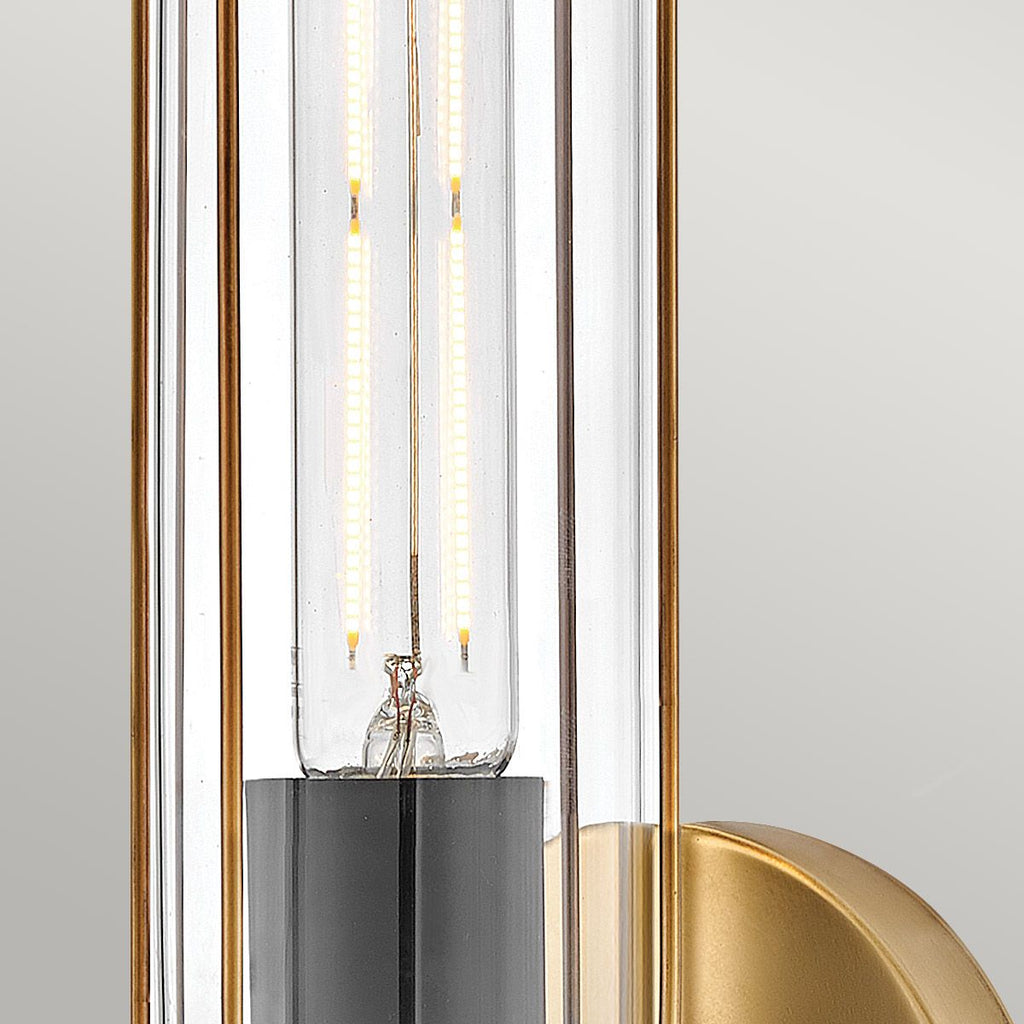 HK-MASTHEAD1-HBBK Masthead 1lt  Bathroom Wall Light Heritage Brass & Black