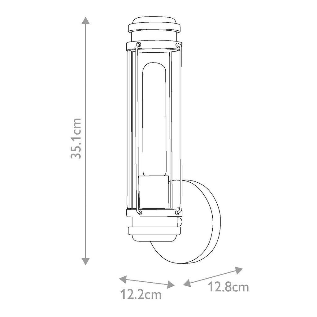HK-MASTHEAD1-HBBK Masthead 1lt  Bathroom Wall Light Heritage Brass & Black