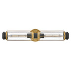 HK-MASTHEAD2-HBBK Masthead 2lt  Bathroom Wall Light Heritage Brass & Black