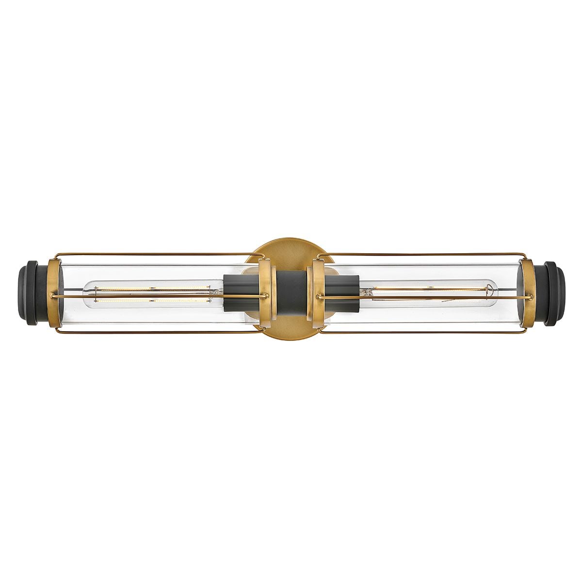 HK-MASTHEAD2-HBBK Masthead 2lt  Bathroom Wall Light Heritage Brass & Black