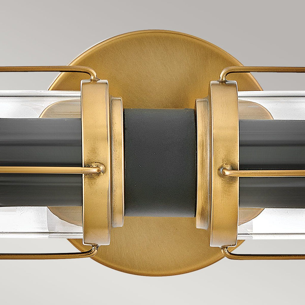 HK-MASTHEAD2-HBBK Masthead 2lt  Bathroom Wall Light Heritage Brass & Black