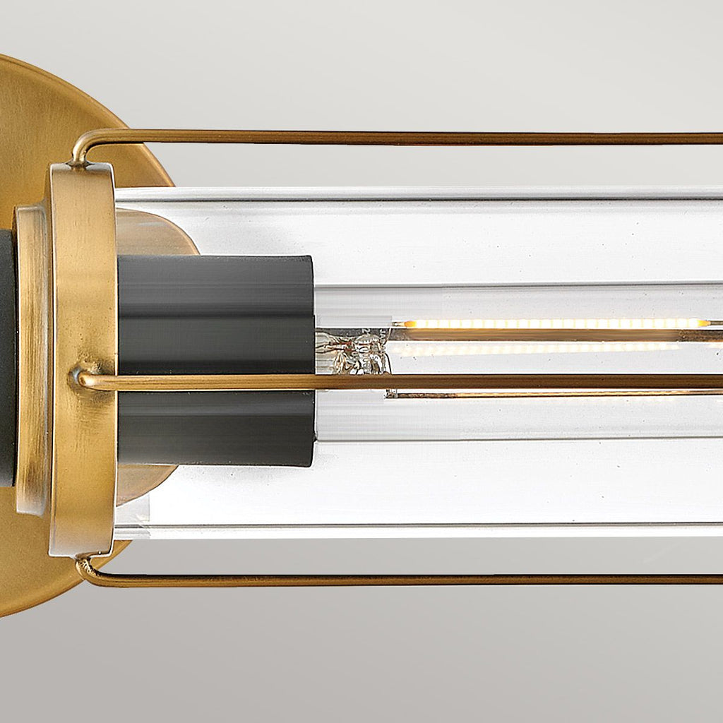 HK-MASTHEAD2-HBBK Masthead 2lt  Bathroom Wall Light Heritage Brass & Black