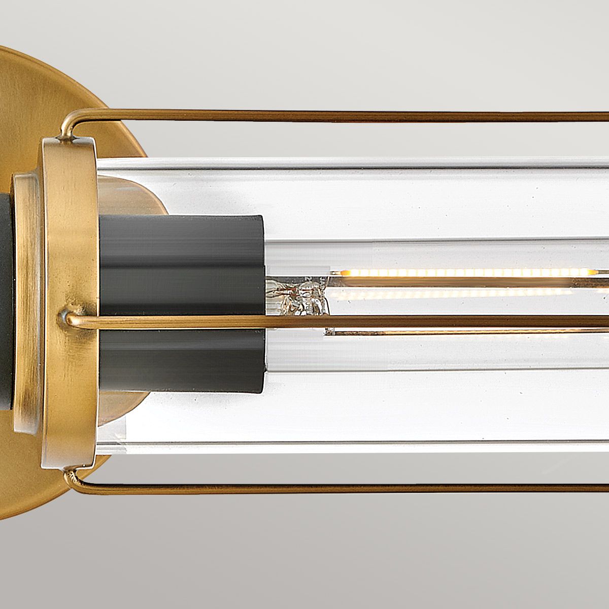 HK-MASTHEAD2-HBBK Masthead 2lt  Bathroom Wall Light Heritage Brass & Black