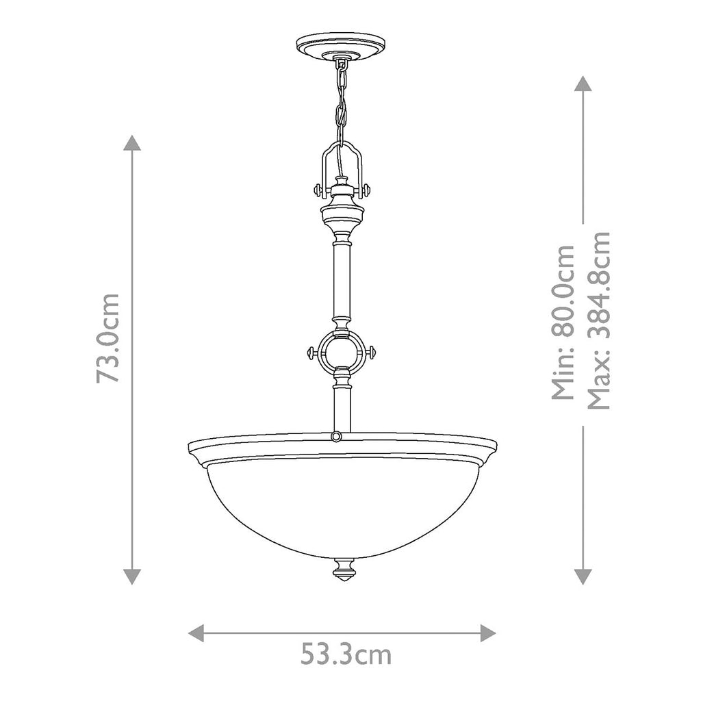 HK-MAYFLOWER-P-C Mayflower 3 Light Pendant Olde Bronze