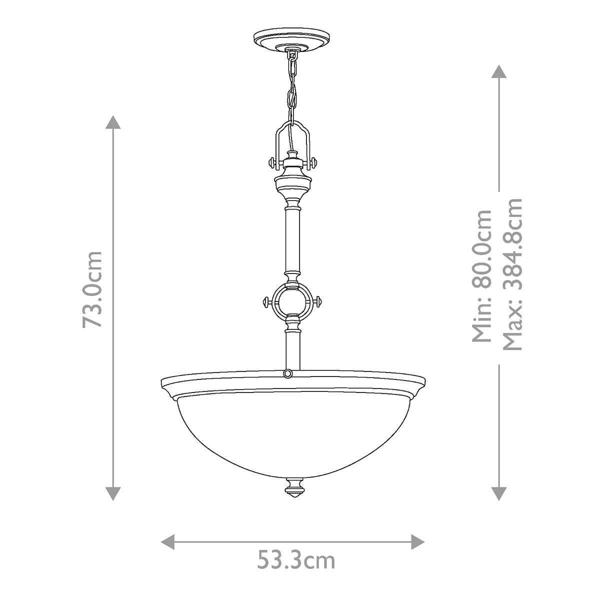 HK-MAYFLOWER-P-C Mayflower 3 Light Pendant Olde Bronze