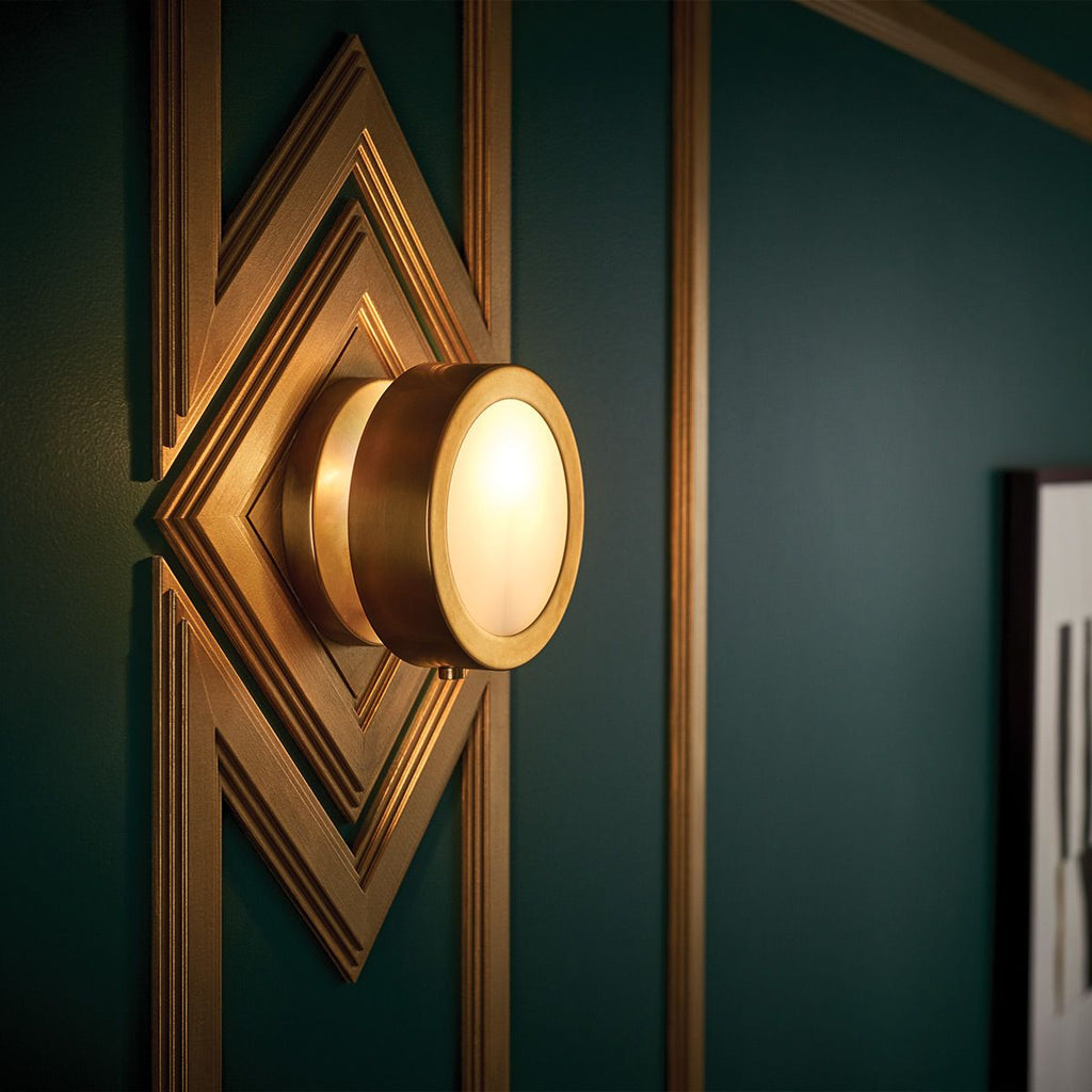 HK-MERCER-S-HB Mercer 1 Light Small Wall Light Heritage Brass