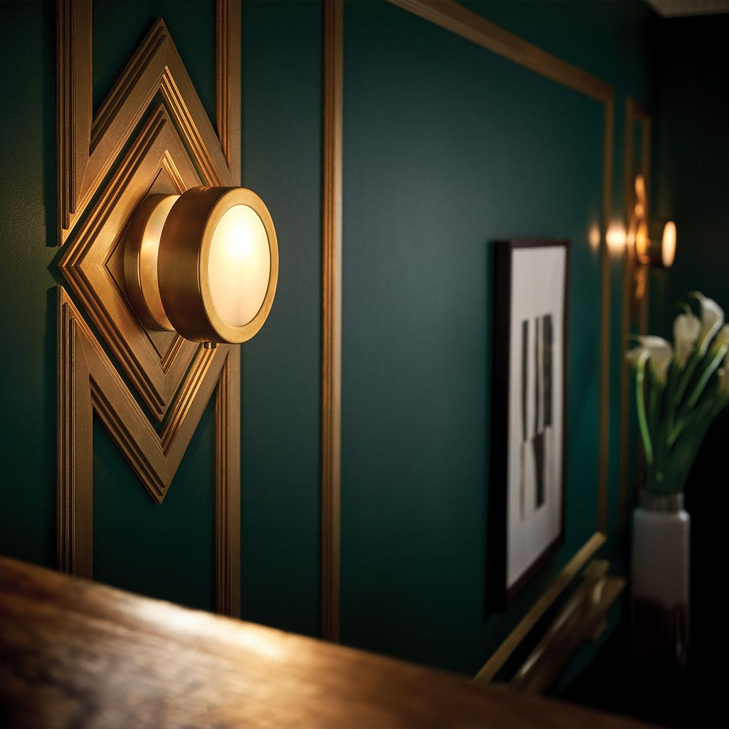 HK-MERCER-S-HB Mercer 1 Light Small Wall Light Heritage Brass