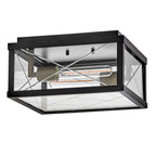 HK-MONTE-F-BK Monte 2 Light  Porch Ceiling Flush  Black