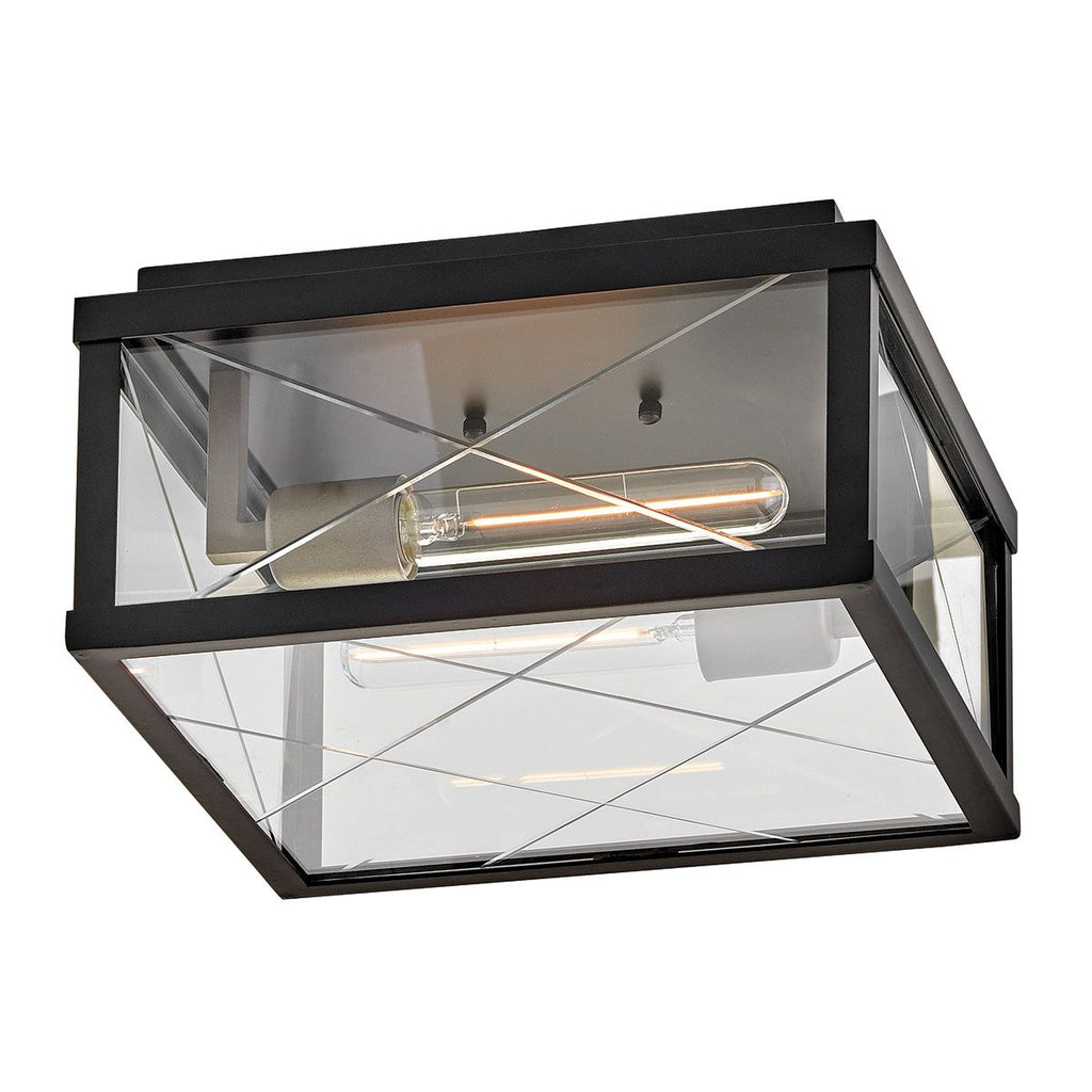 HK-MONTE-F-BK Monte 2 Light  Porch Ceiling Flush  Black