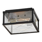 HK-MONTE-F-BK Monte 2 Light  Porch Ceiling Flush  Black