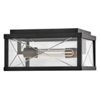 HK-MONTE-F-BK Monte 2 Light  Porch Ceiling Flush  Black