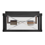 HK-MONTE-F-BK Monte 2 Light  Porch Ceiling Flush  Black