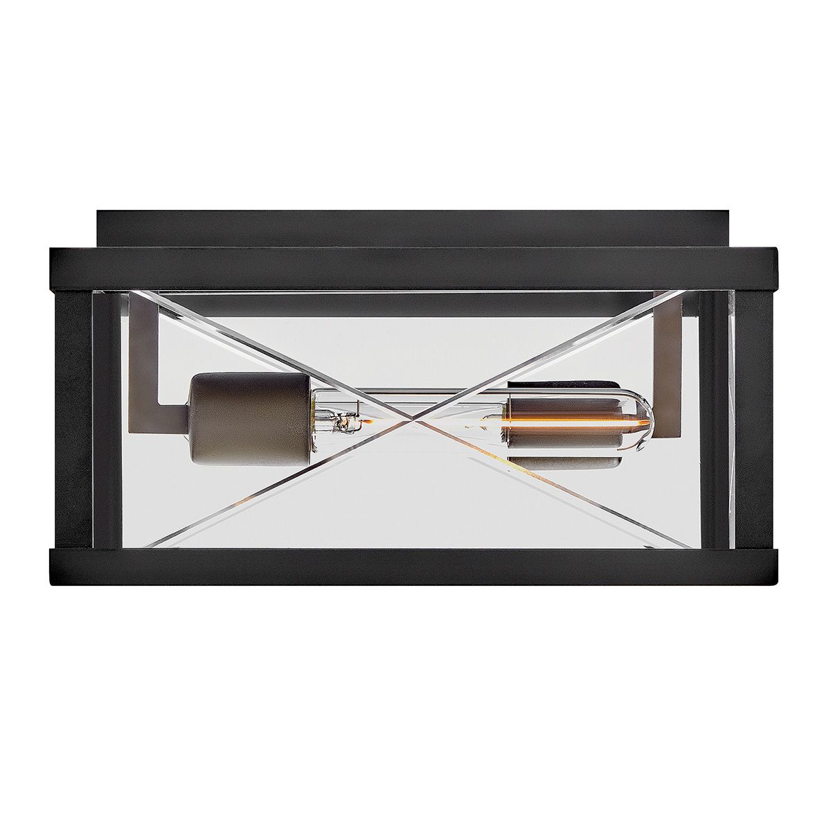 HK-MONTE-F-BK Monte 2 Light  Porch Ceiling Flush  Black