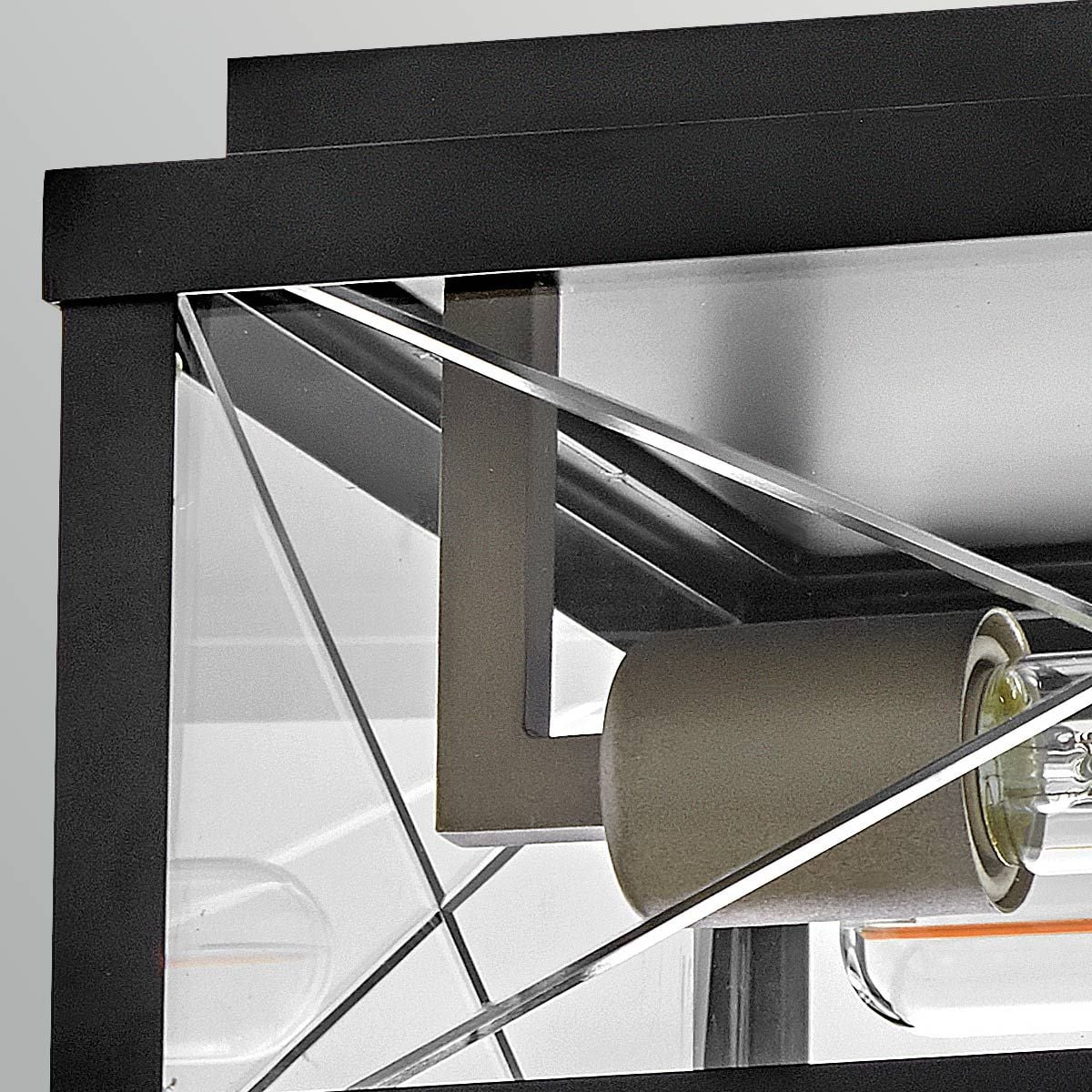 HK-MONTE-F-BK Monte 2 Light  Porch Ceiling Flush  Black