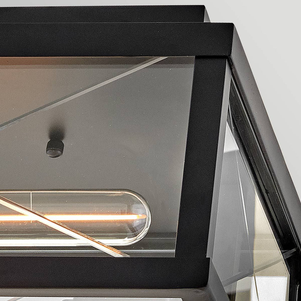 HK-MONTE-F-BK Monte 2 Light  Porch Ceiling Flush  Black