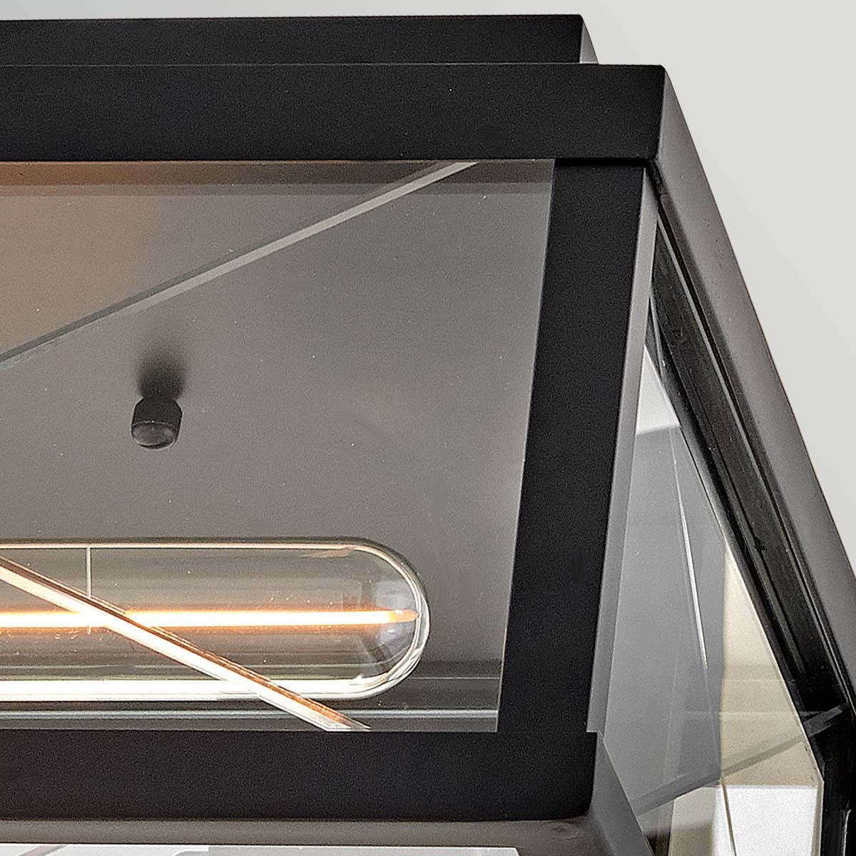 HK-MONTE-F-BK Monte 2 Light  Porch Ceiling Flush  Black