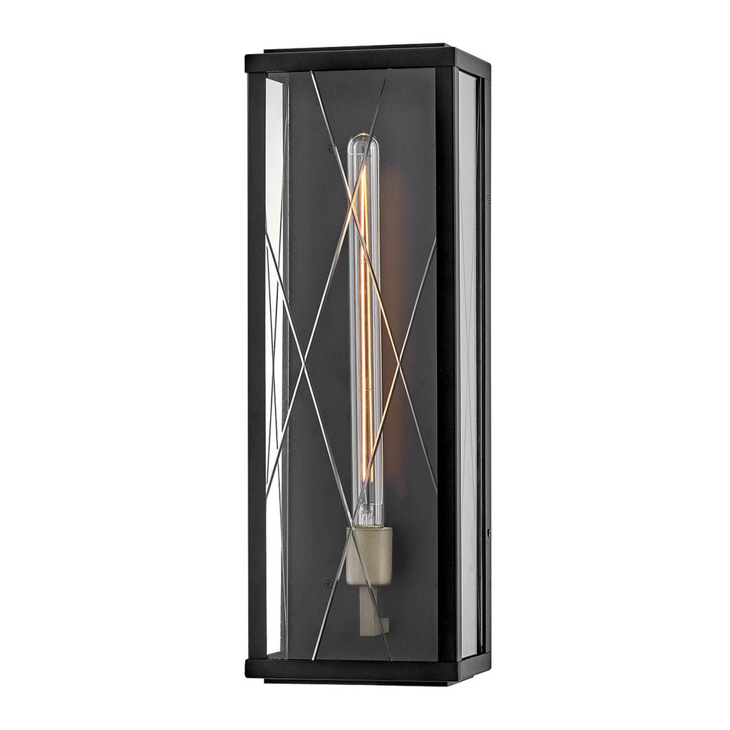 HK-MONTE-L-BK Monte 1 Light Large Flush Wall  Outdoor Lantern Black