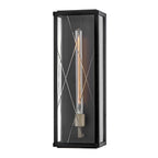 HK-MONTE-L-BK Monte 1 Light Large Flush Wall  Outdoor Lantern Black