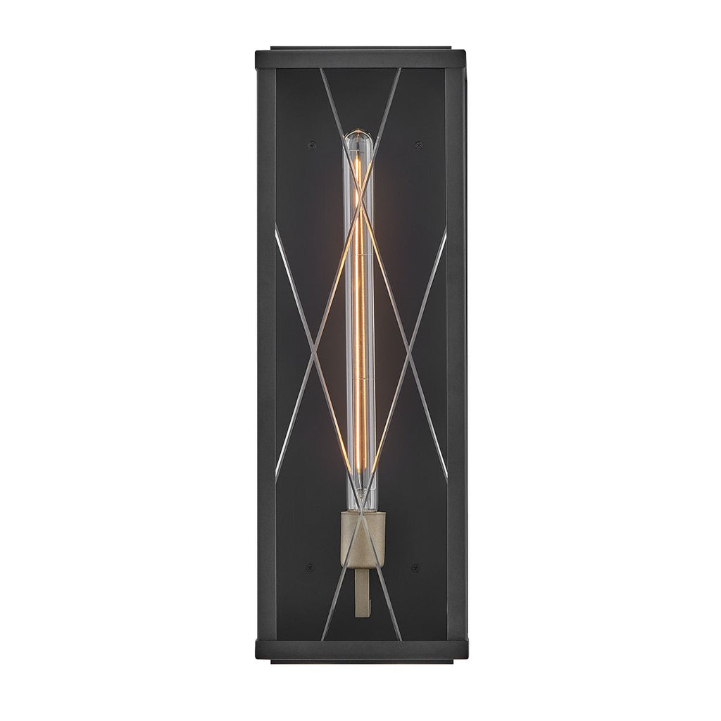 HK-MONTE-L-BK Monte 1 Light Large Flush Wall  Outdoor Lantern Black