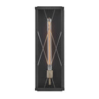 HK-MONTE-L-BK Monte 1 Light Large Flush Wall  Outdoor Lantern Black