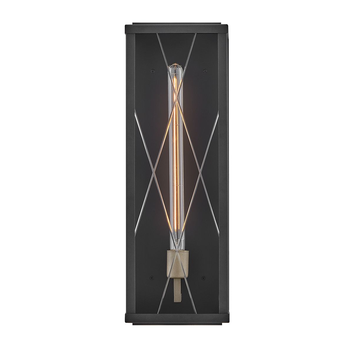 HK-MONTE-L-BK Monte 1 Light Large Flush Wall  Outdoor Lantern Black