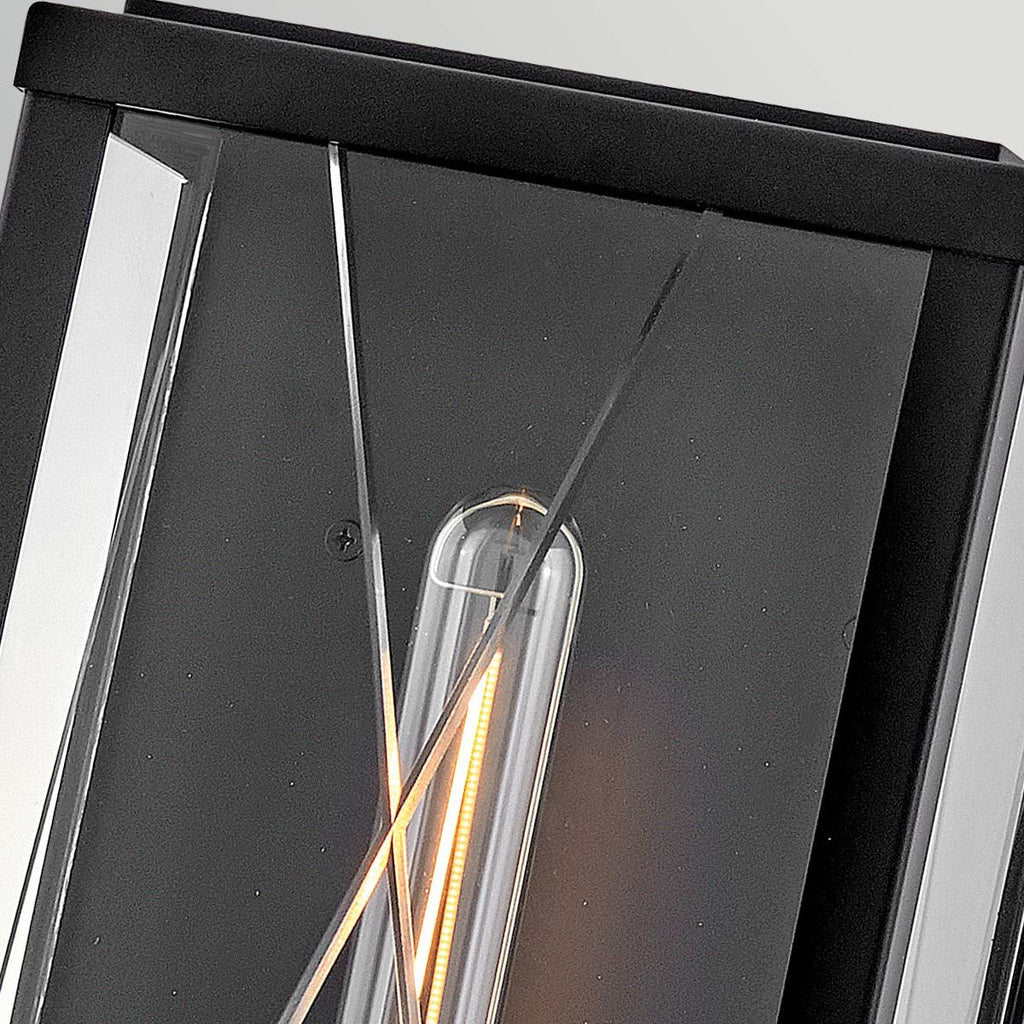 HK-MONTE-L-BK Monte 1 Light Large Flush Wall  Outdoor Lantern Black