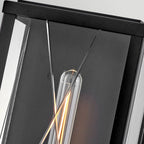 HK-MONTE-L-BK Monte 1 Light Large Flush Wall  Outdoor Lantern Black