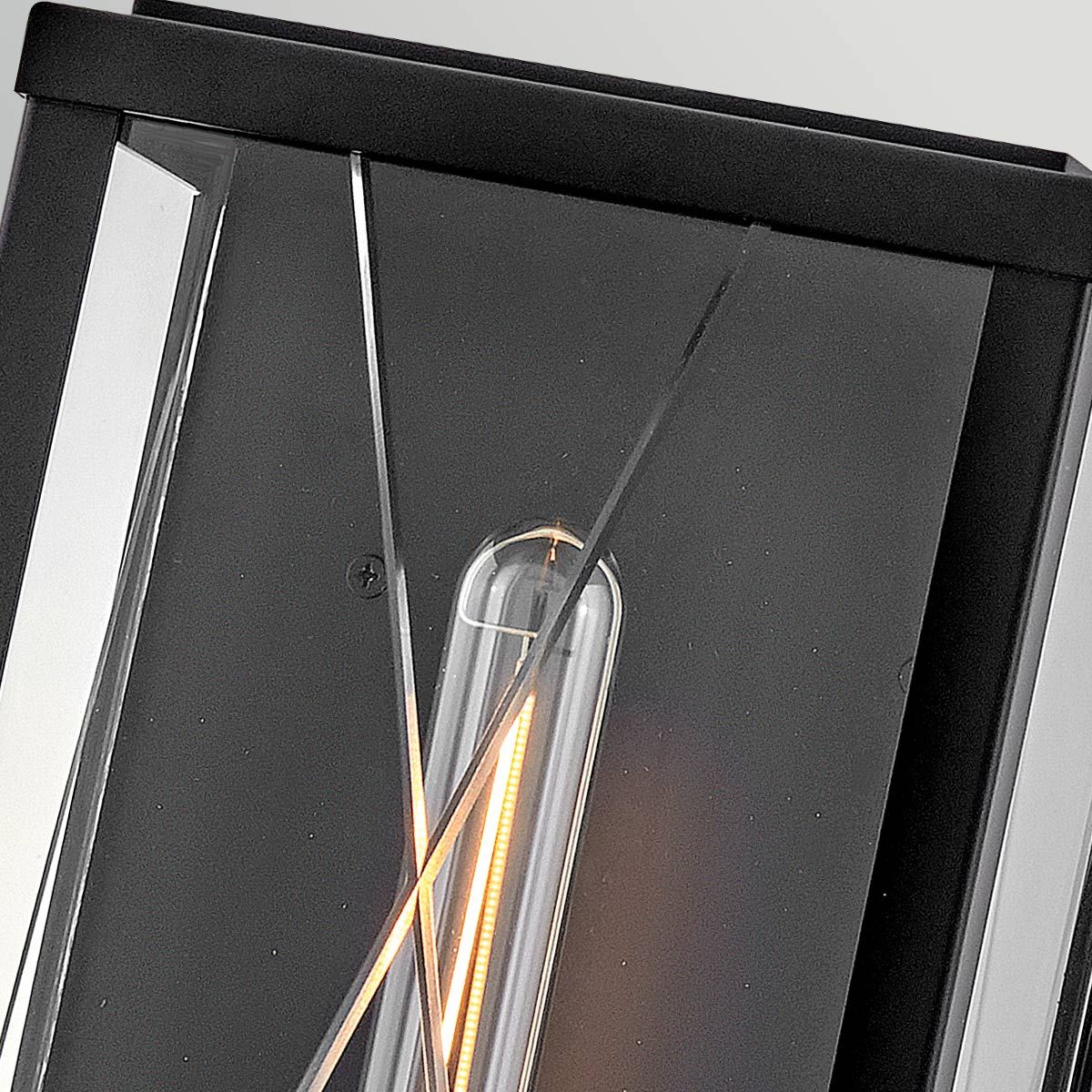 HK-MONTE-L-BK Monte 1 Light Large Flush Wall  Outdoor Lantern Black