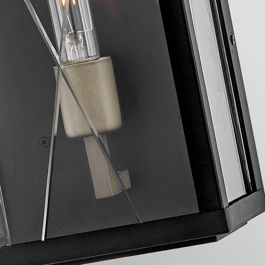 HK-MONTE-L-BK Monte 1 Light Large Flush Wall  Outdoor Lantern Black