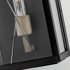 HK-MONTE-L-BK Monte 1 Light Large Flush Wall  Outdoor Lantern Black
