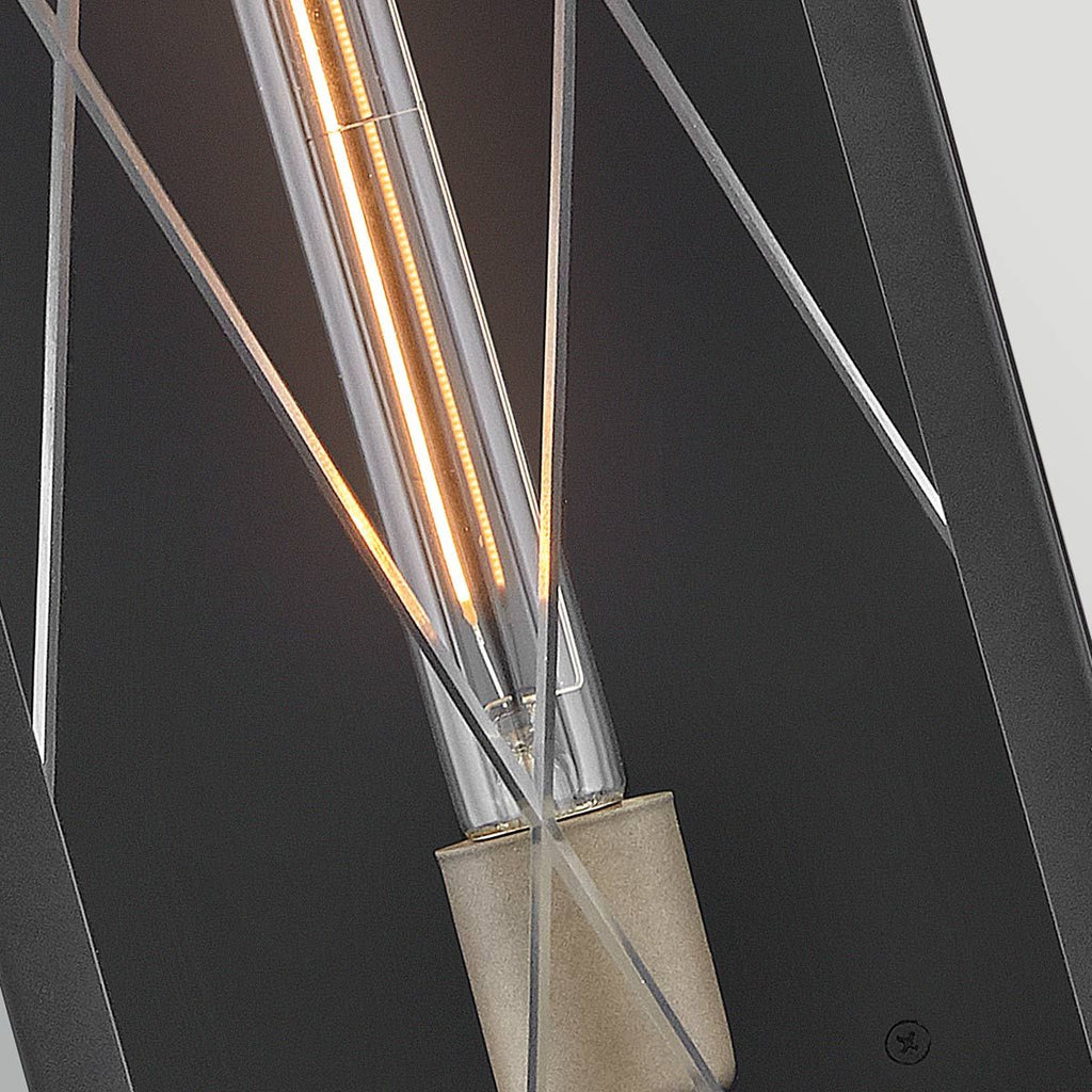 HK-MONTE-L-BK Monte 1 Light Large Flush Wall  Outdoor Lantern Black