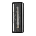 HK-MONTE-L-BK Monte 1 Light Large Flush Wall  Outdoor Lantern Black