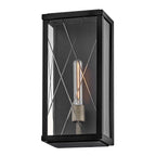 HK-MONTE-M-BK Monte 1 Light Medium Flush Wall  Outdoor Lantern Black