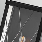HK-MONTE-M-BK Monte 1 Light Medium Flush Wall  Outdoor Lantern Black