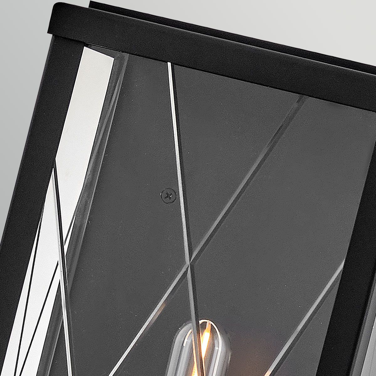 HK-MONTE-M-BK Monte 1 Light Medium Flush Wall  Outdoor Lantern Black