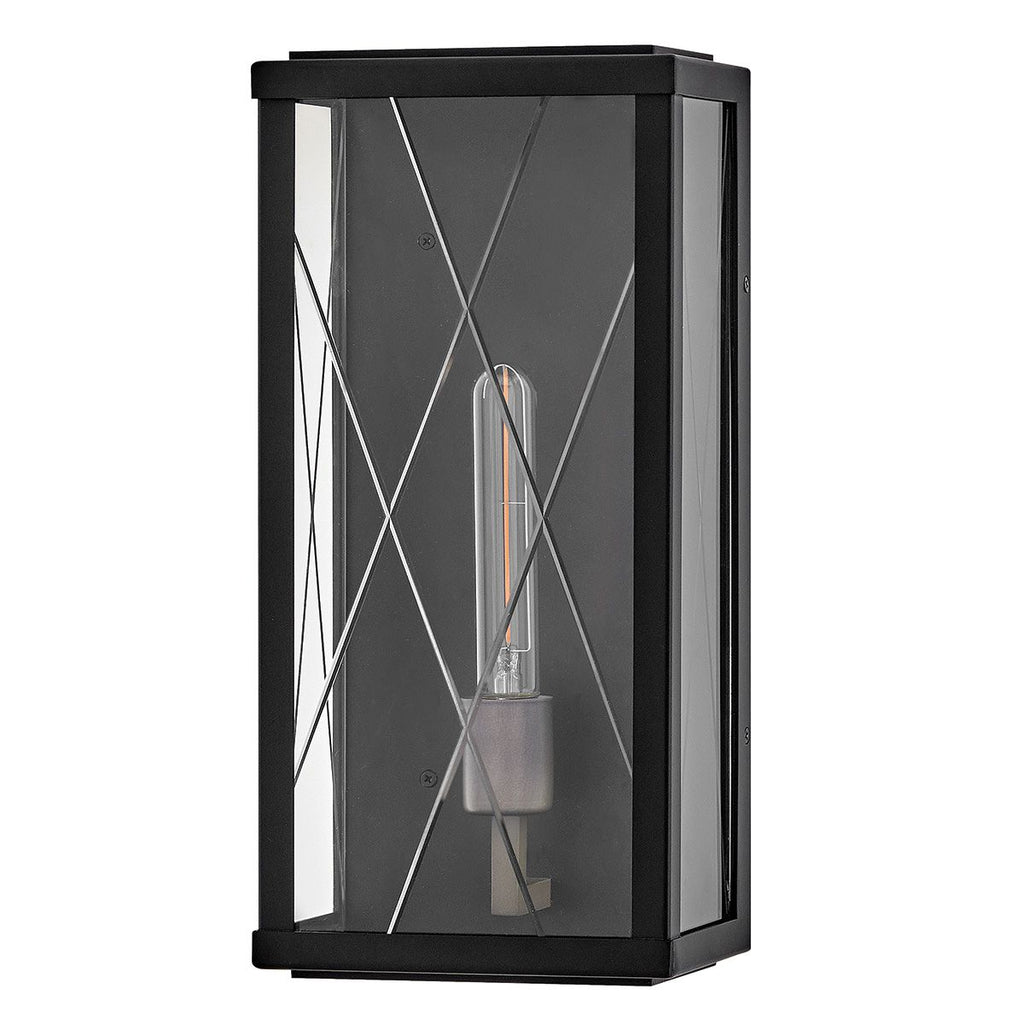 HK-MONTE-M-BK Monte 1 Light Medium Flush Wall  Outdoor Lantern Black