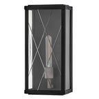 HK-MONTE-M-BK Monte 1 Light Medium Flush Wall  Outdoor Lantern Black