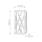 HK-MONTE-M-BK Monte 1 Light Medium Flush Wall  Outdoor Lantern Black
