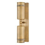 HK-PRATT-2LT-SPOT-HB Pratt 2 Light Up/Down  Outdoor Spot Light Heritage Brass