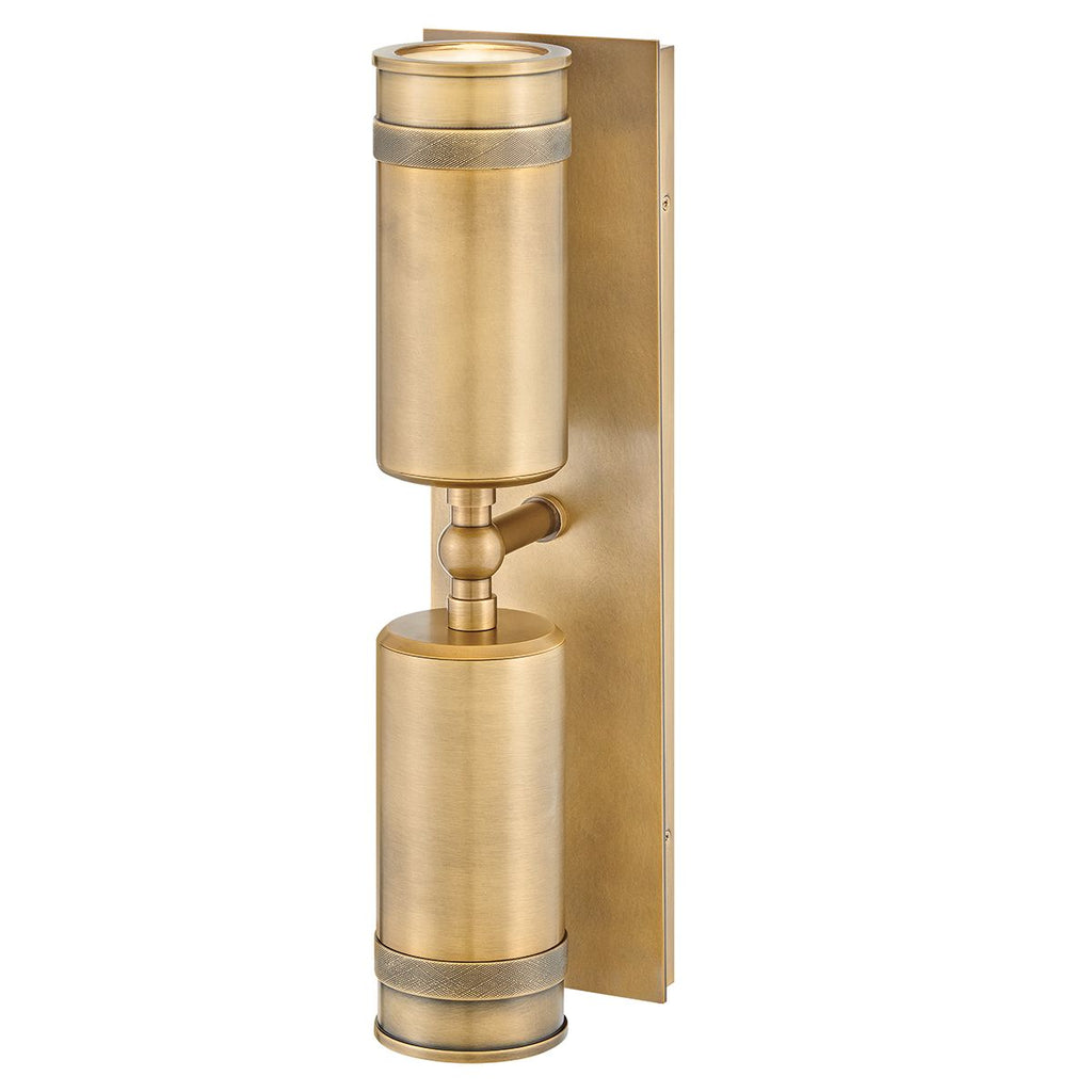 HK-PRATT-2LT-SPOT-HB Pratt 2 Light Up/Down  Outdoor Spot Light Heritage Brass