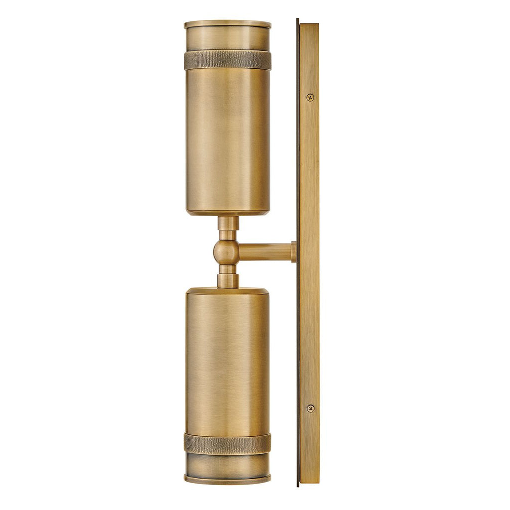HK-PRATT-2LT-SPOT-HB Pratt 2 Light Up/Down  Outdoor Spot Light Heritage Brass