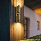 HK-PRATT-2LT-SPOT-HB Pratt 2 Light Up/Down  Outdoor Spot Light Heritage Brass